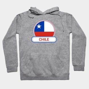 Chile Country Badge - Chile Flag Hoodie